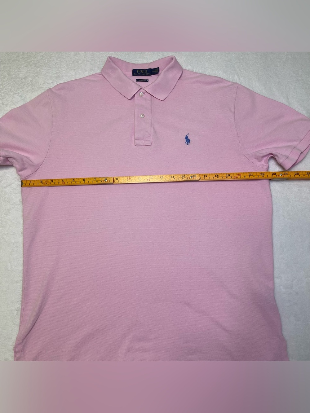 Polo Ralph Lauren Classic Fit Pink Pique Short Sleeve Polo Men's Large Blue Pony - Picture 6 of 7